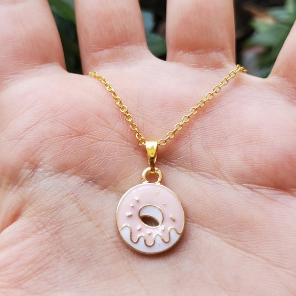 New Dainty Handmade Gold Doughnut Necklace - Picture 2 of 4